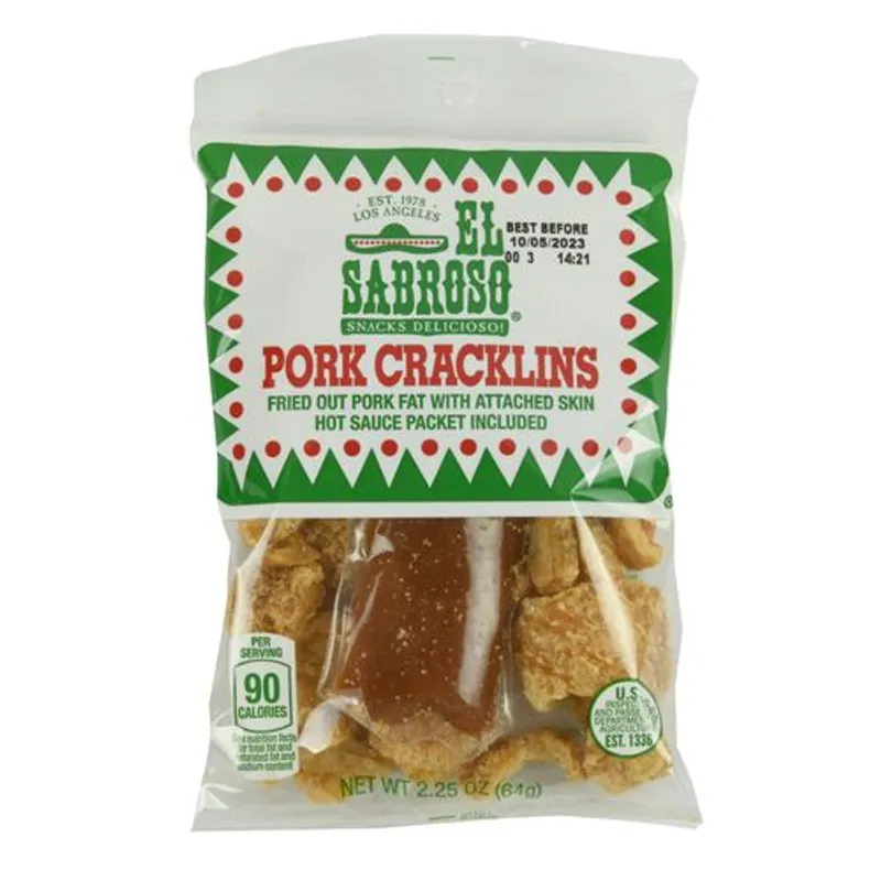 El Sabroso Pork Cracklins Hot Sauce Bag view 1