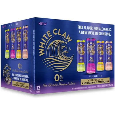 White Claw Non-Alcoholic Premium Seltzer Variety Pack 12 Pack 12oz Cans