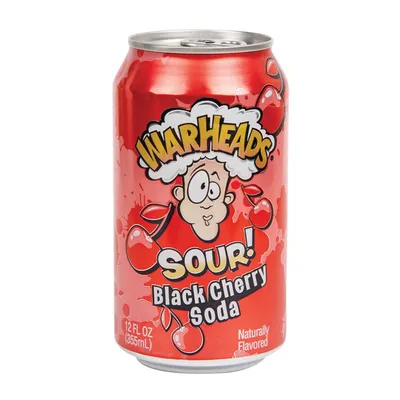 Warheads Sour Black Cherry Soda 12 oz