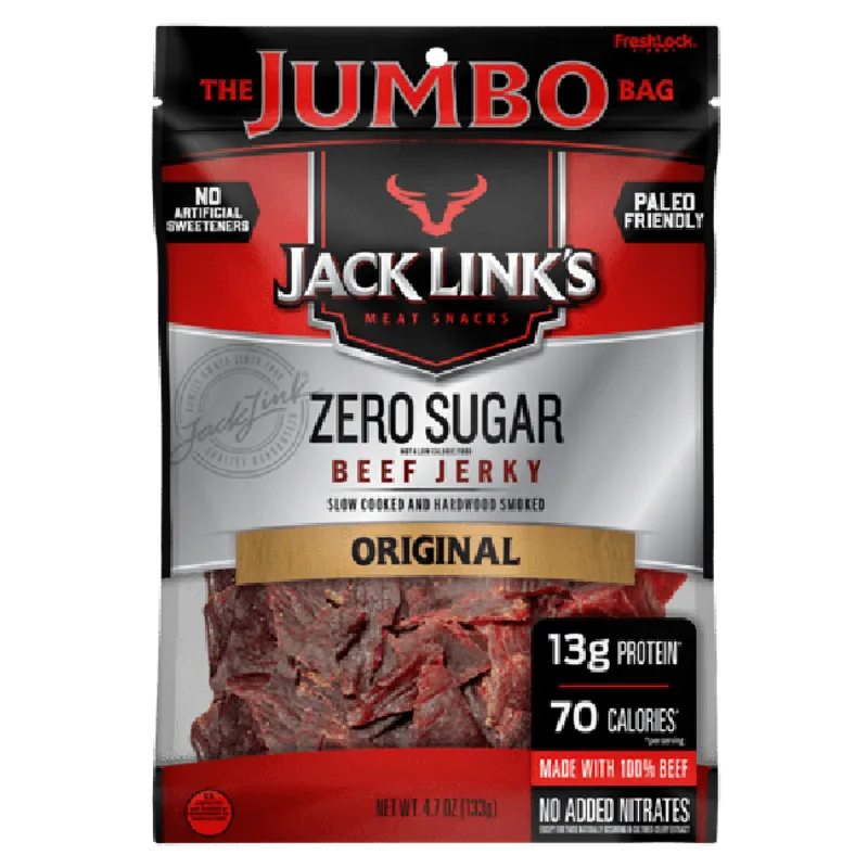 Jacks Links Zero Sugar Beef Jerky view 1