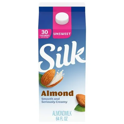 Silk Organic Unsweetened Almond Milk 64 oz Carton