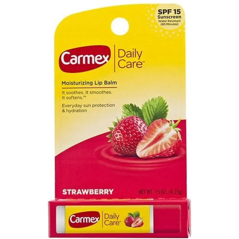 Carmex Daily Care Strawberry Moisturizing Lip Balm view 1