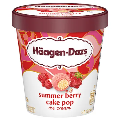 Haagen-Dazs Summer Berry Cake Pop Ice Cream 14 oz
