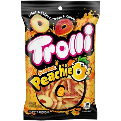 Trolli Peachie O's Gummi Candy 6.3 oz Bag
