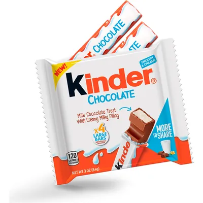 Kinder Bar, Chocolate, Share Size 4 Pack 3oz