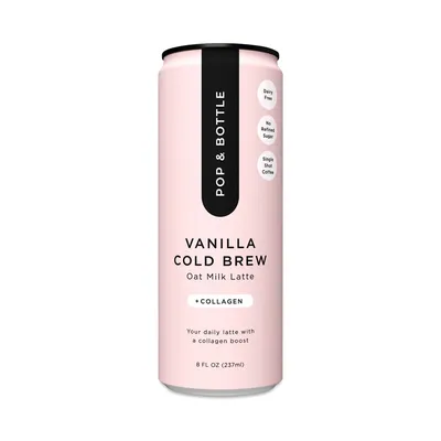 Pop & Bottle Vanilla Cold Brew Oat Milk Latte 8 oz