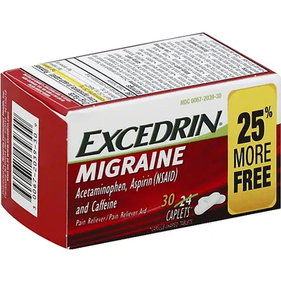 Excedrin Migraine Pain Reliever 30 Count Box