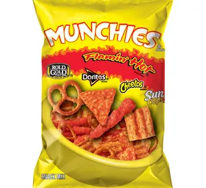 Munchies Flamin' Hot Snack Mix Assorted - Doritos, Cheetos, Sun Chips, Rold Gold 8 oz Bag