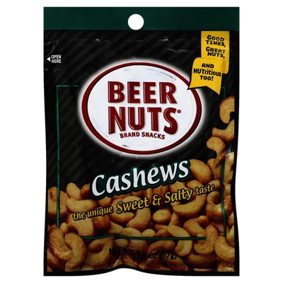 Beer Nuts Cashews 2oz Count
