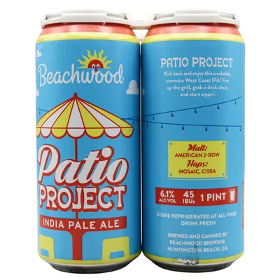 Beachwood Brewing Patio Project India Pale Ale 4-pack 16 oz cans