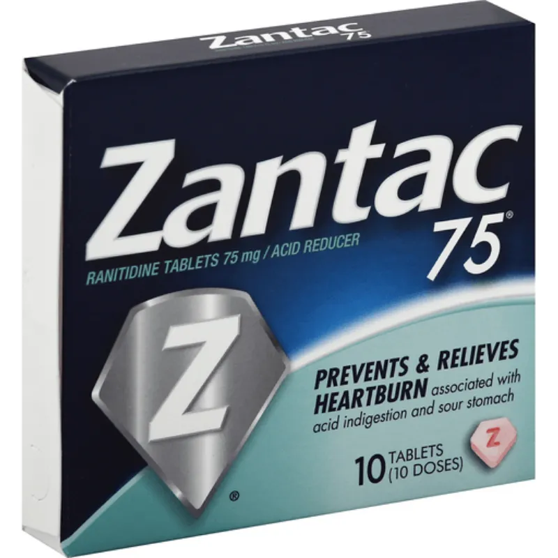 Zantac 75® Regular Strength Acid Reducer Tablets Box view 1