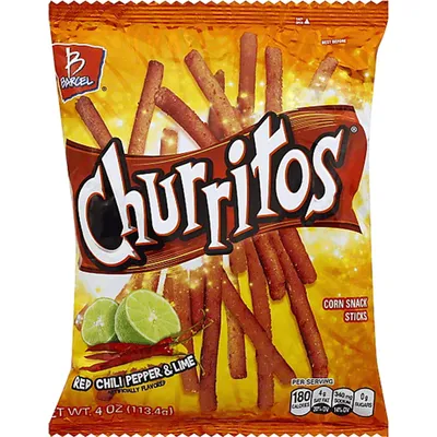 Barcel Churritos Corn Snack Sticks Fuego - Hot Chili Pepper & Lime 4 oz Bag