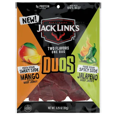 Jack Link's Duos Mango & Jalapeño Beef Jerky 3.25 oz Bag