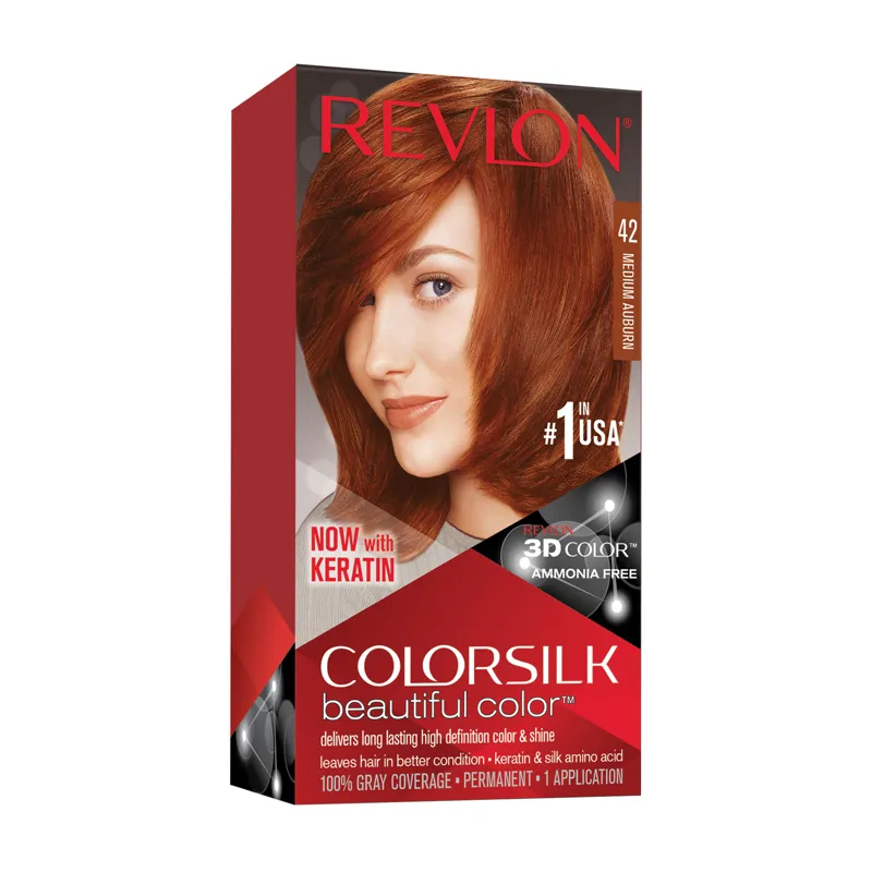 Revlon ColorSilk Permanent Hair Color Medium Auburn Shade 42 view 1