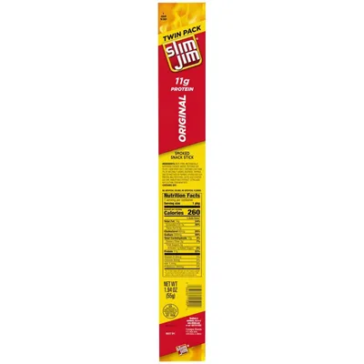 Slim Jim Original Twin Pack Smoked Snack Sticks 1.94 oz Bag