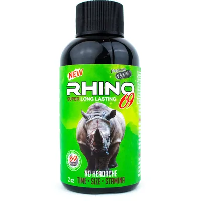 Rhino 69 Platinum 69000 Liquid Shot 2 oz Bottle