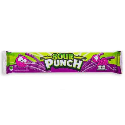 Sour Punch Grape Straws 2 oz Bag