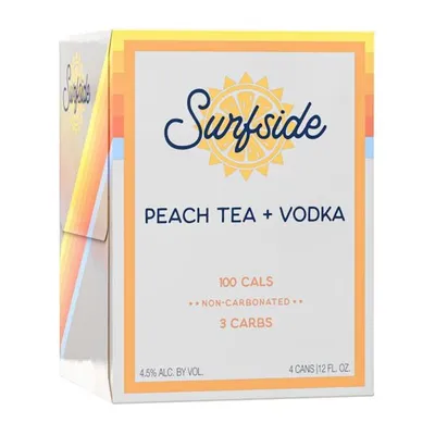 Surfside Peach Tea Vodka 4 Pack 12 oz Cans