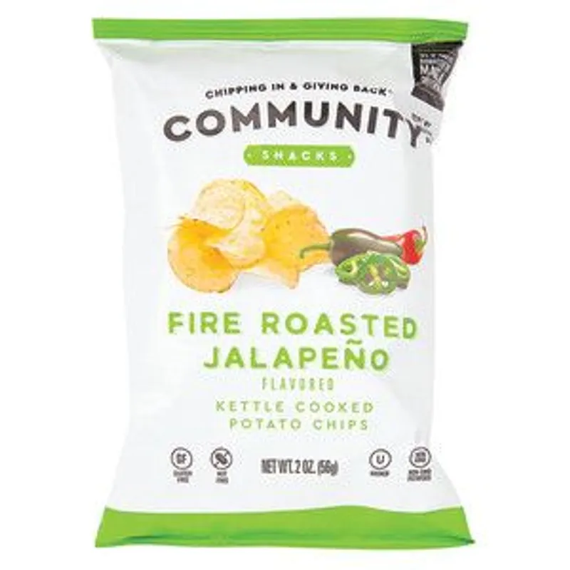 Community Snacks Fire Roasted Jalapeño Potato Chips Bag view 1
