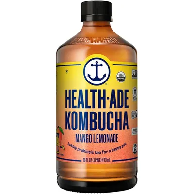Health-Ade Kombucha Mango Lemonade 16 oz Bottle