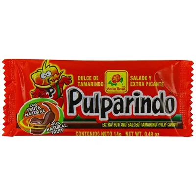 De La Rosa Pulparindo Extra Spicy Tamarind Candy 0.49 oz Bag