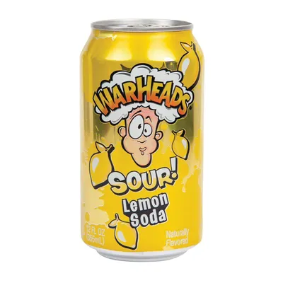 Warheads Sour Lemon Soda 12 oz Can