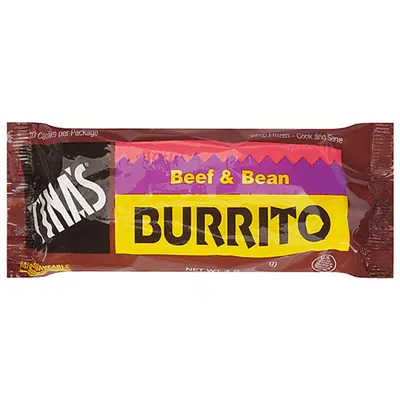 Tina's Beef & Bean Burrito 4 oz