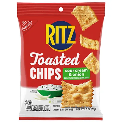 Ritz Toasted Chips Sour Cream & Onion 2.5 oz Bag