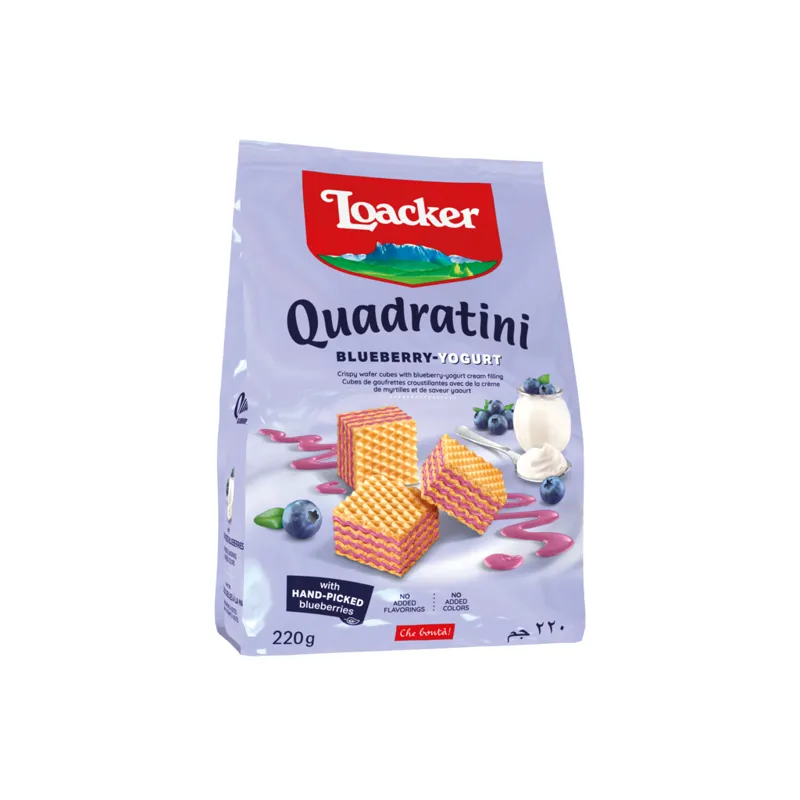 Loacker Quadratini Blueberry Yogurt Wafer Cookies view 1
