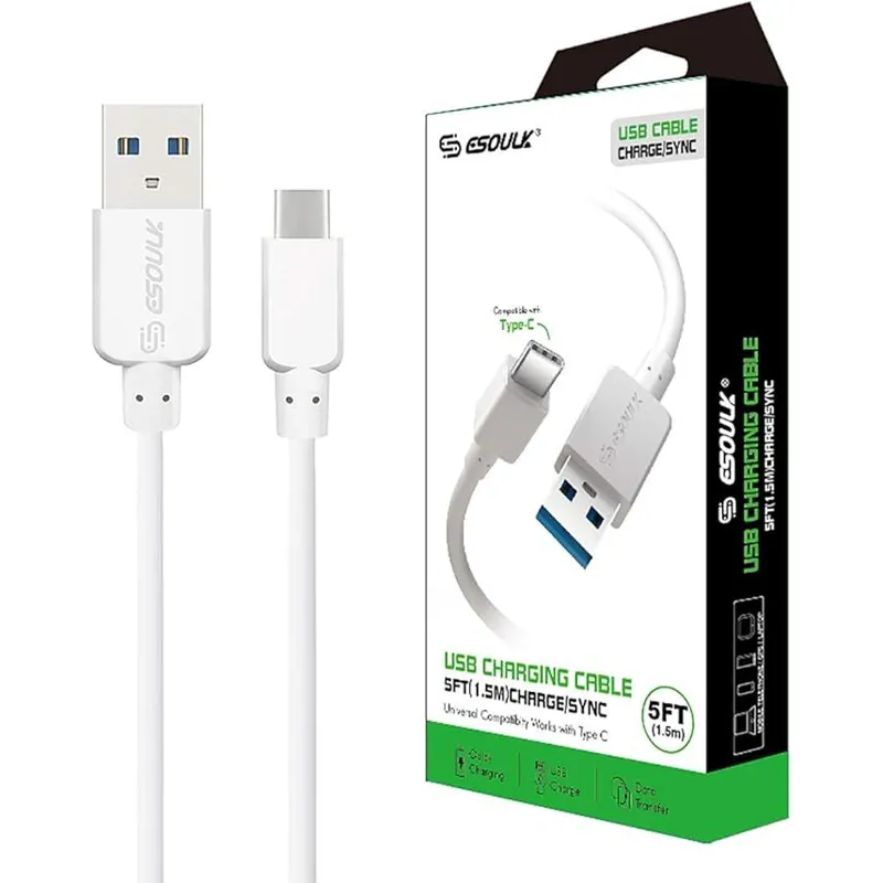 Esoulk USB-A to USB-C Charging & Sync Cable view 1