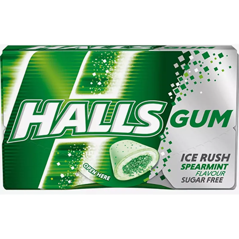 Halls Gum Ice Rush Spearmint view 1