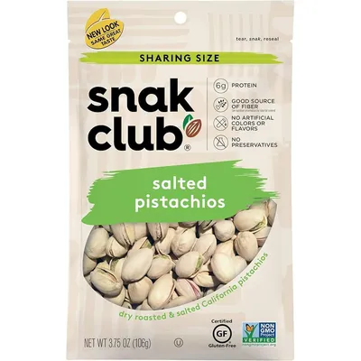 Snak Club Salted Pistachios 3.75 oz Bag