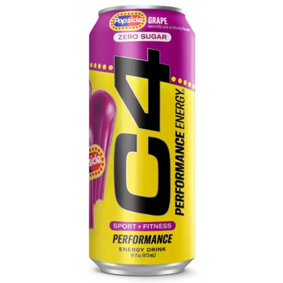 C4 Performance Energy Drink Grape Popsicle 16 Oz Single Can