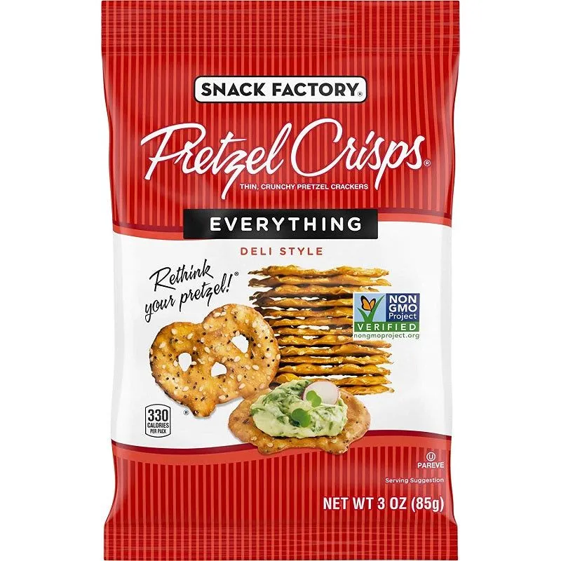 Snack Factory Pretzel Crisps Everything Deli Style view 1