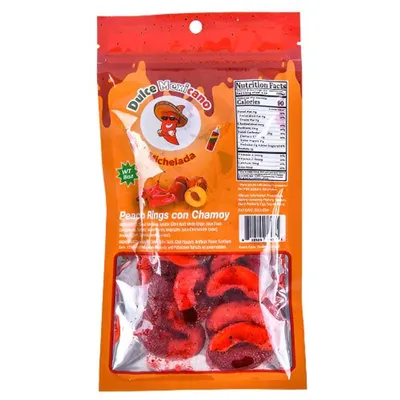 Dulce Mexicano Peach Rings with Chamoy 8 oz Bag