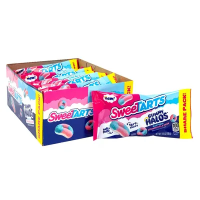 SweeTARTS Gummy Halos Strawberries & Cream 3.5 oz Bag