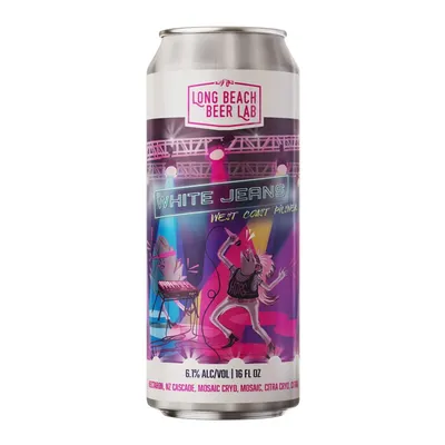 Long Beach Beer Lab White Jeans West Coast Pilsner 4 Pack 16 oz Cans