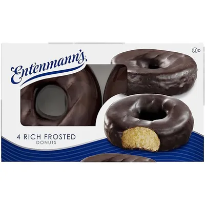 Entenmann's Rich Frosted Chocolate Donuts 4 Pack 8.25 oz