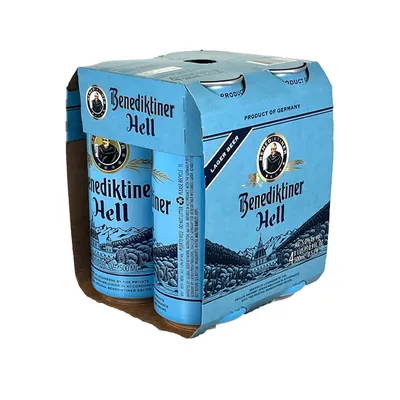 Benediktiner Hell Helles Lagerbier 4 Pack 16.9 oz Cans