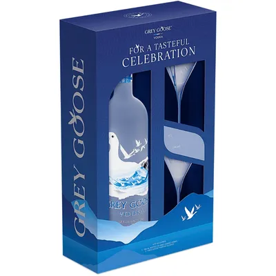 Grey Goose Vodka Gift Pack With 2 Martini Glasses