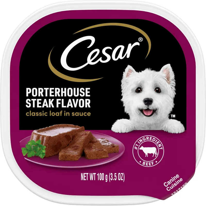 Cesar Porterhouse Steak Flavor Loaf in Sauce Wet Dog Food view 1