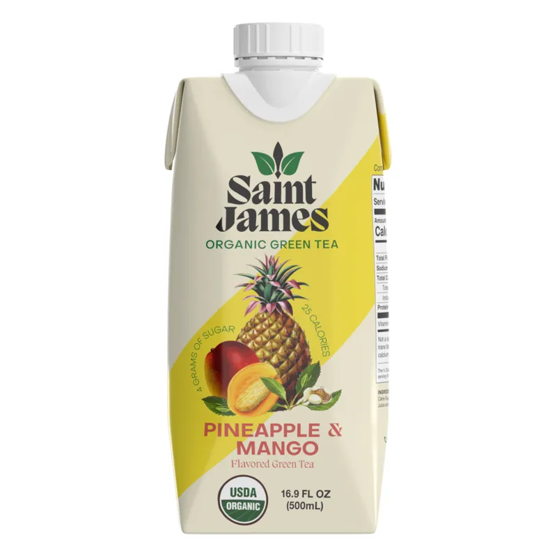 Saint James Organic Green Tea Pineapple Mango view 1