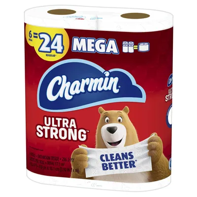 Charmin Ultra Strong Toilet Paper 6 Mega Rolls 6 Pack 220 sheets per rollsheets
