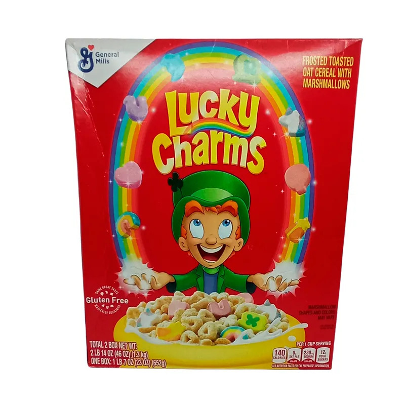 General Mills Lucky Charms Cereal Box view 1