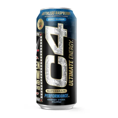C4 Ultimate Energy Drink Ruthless Raspberry Zero Sugar 16 oz Can