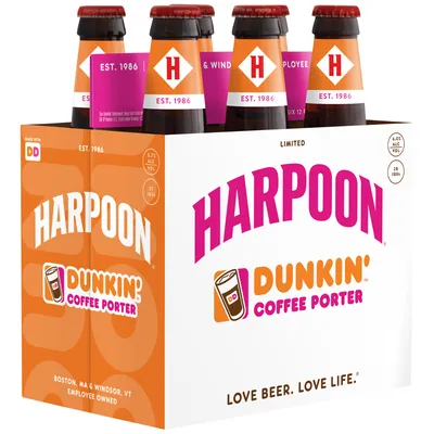 Harpoon Dunkin' Cold Brew Coffee Porter 6 x 12 oz bottles