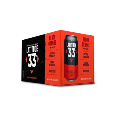 Latitude 33 Blood Orange IPA 6 Pack 16 oz Cans