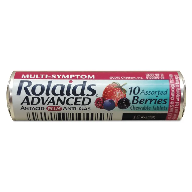 Rolaids Advanced Antacid Plus Anti-Gas Tablets Assorted Berries Roll view 1