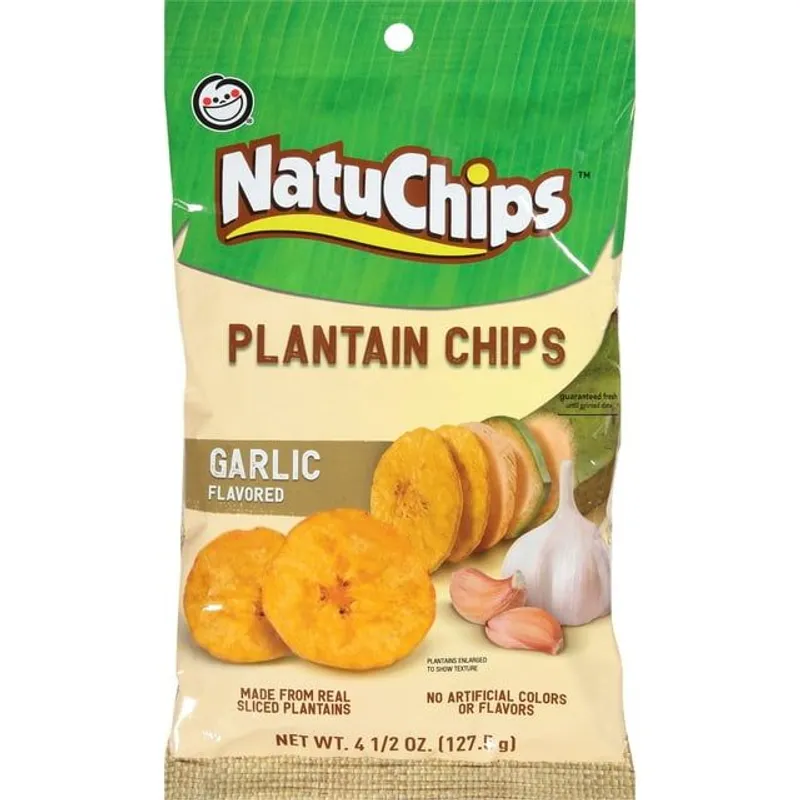 NatuChips Plantain Chips Garlic view 1