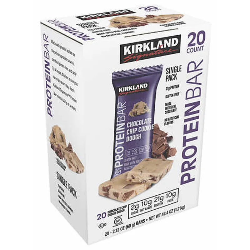 Kirkland Signature Protein Bar Chocolate Chip Cookie Dough view 1